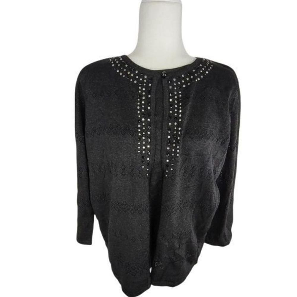Alfred Dunner Black Layered Sweater Size Medium